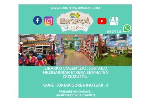 #Eibarrenbadakagu, hezi, jolastu... eta gozatzeko lekua: Zorionak Ludoteka