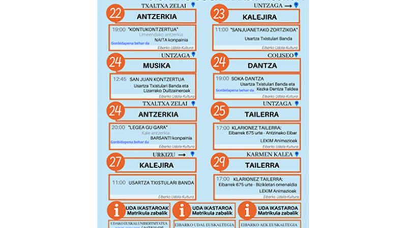 Ekaineko Euskaren Agenda ikusgai