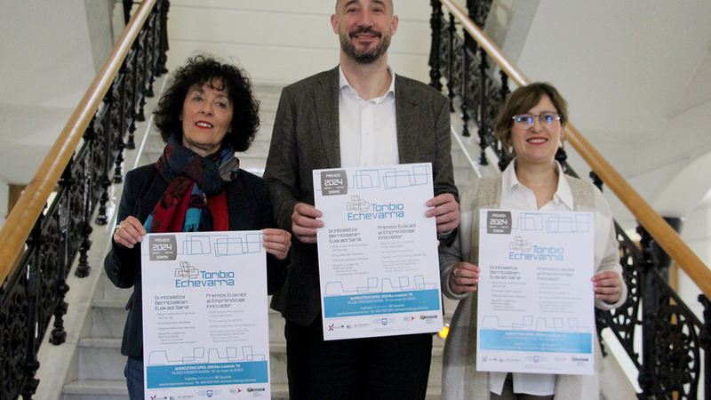 Ekintzailetza berritzailea sustatzea helburu duten Toribio Echevarria sarien 34. edizioa aurkeztu dute