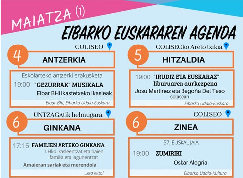 Ekitaldiz lepo dator Eibarren AKEBAI-k maiatzerako kaleratu duen euskararen agenda