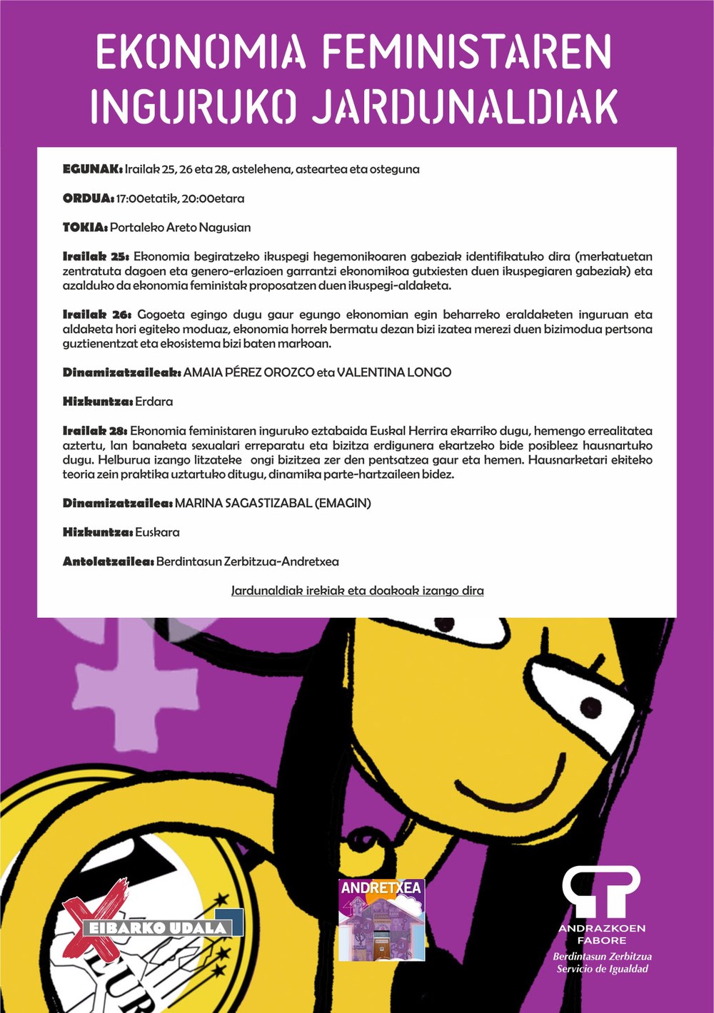 Ekonomia Feministaren inguruko jardunaldiak Eibarren