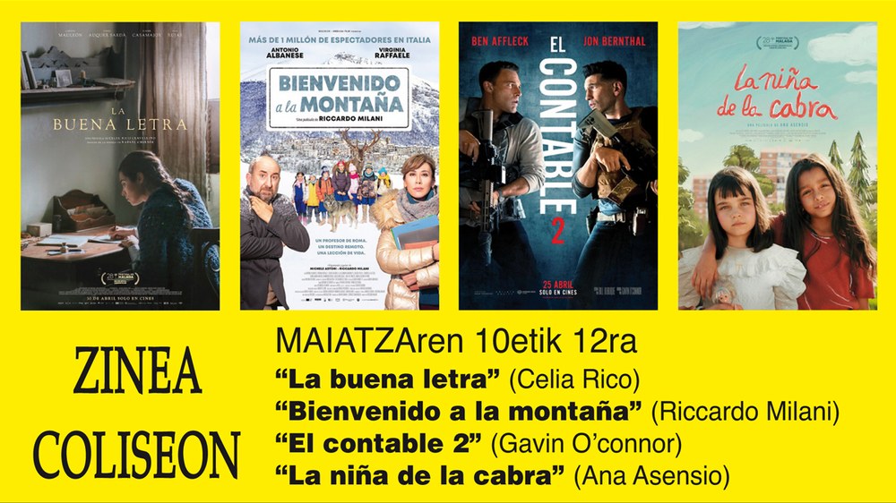 “El contable 2” eta “Bienvenido a la montaña” asteburuko zine-karteldegian