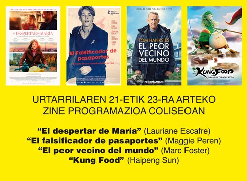 “El falsificador de pasaportes” eta “El peor vecino del mundo” asteburuko zine-karteldegian