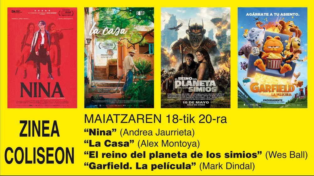 “El reino del planeta de los simios” eta “La Casa” Coliseoko zine-karteldegian