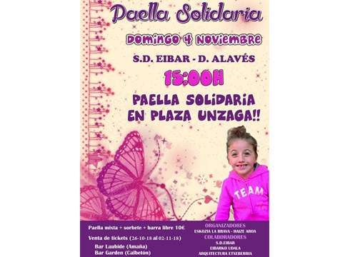 Eibar-Alaves derbiaren ostean elkartasun bazkaria egingo da Untzagan Aroari laguntzeko