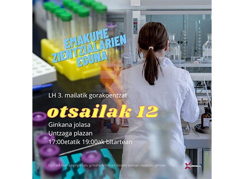 Emakume zientzialarien eguna ospatuko da otsailaren 12an Eibarren