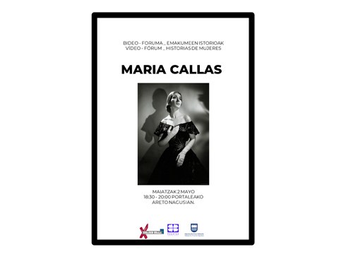 “Emakumeen istorioak: Maria Callas” bideo-foruma antolatu du Pagatxak maiatzaren 2rako