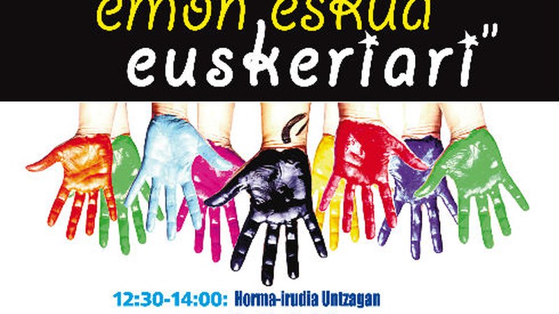 "Emon Eskua Euskeriari" goiburuarekin eta egun osoko egitarauarekin ospatuko dugu aurten Euskararen Eguna