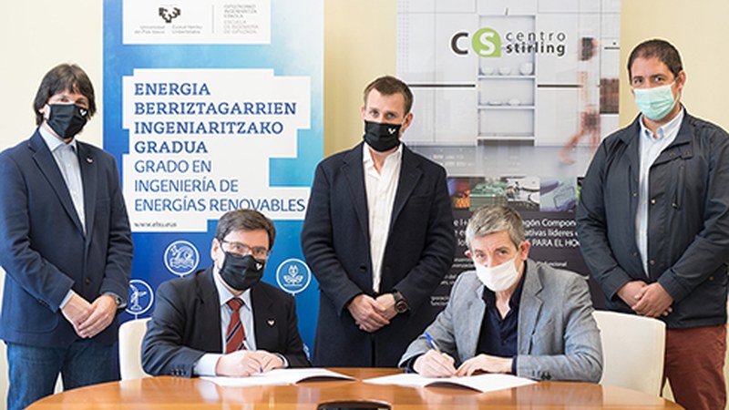 Energia Eraginkortasunaren UPV/EHU-Centro Stirling gela sortzeko hitzarmena sinatu dute