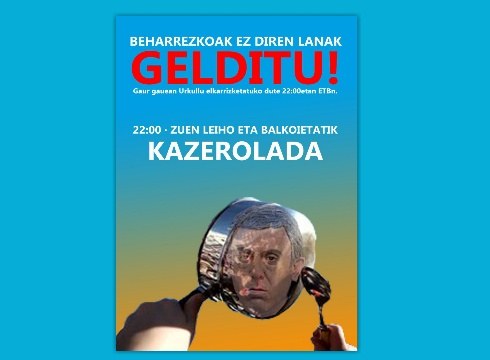 Erabateko konfinamendua eskatzeko kazerolada egingo da 22:00etan