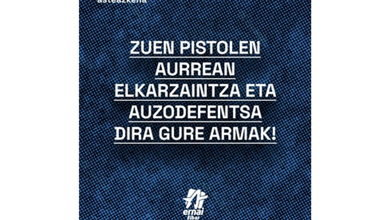 Ernai Udaltzaingoak suzko armak eramatearen aurka azaldu da