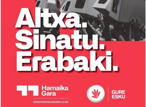 Erreferendumaren aldeko sinadurak bilduko dituzte domeka eguerdian Untzagan