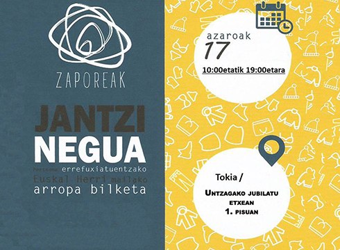 Errefuxiatuentzat neguko arropak jasoko dituzte zapatuan Untzagako jubilatu etxean