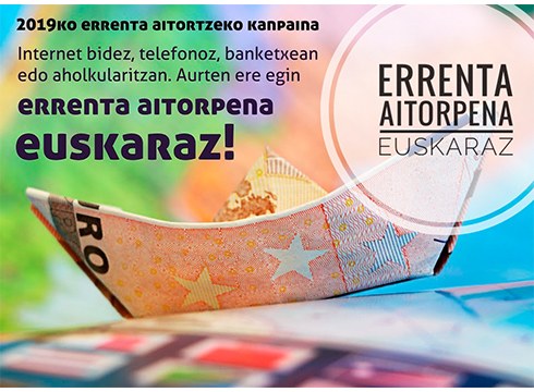 Errenta aitorpena euskaraz egiteko kanpaina jarriko dute martxan