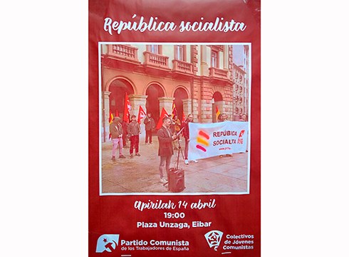 Errepublika sozialistaren aldeko ekitaldia egingo dute gaur arratsaldean Untzagan