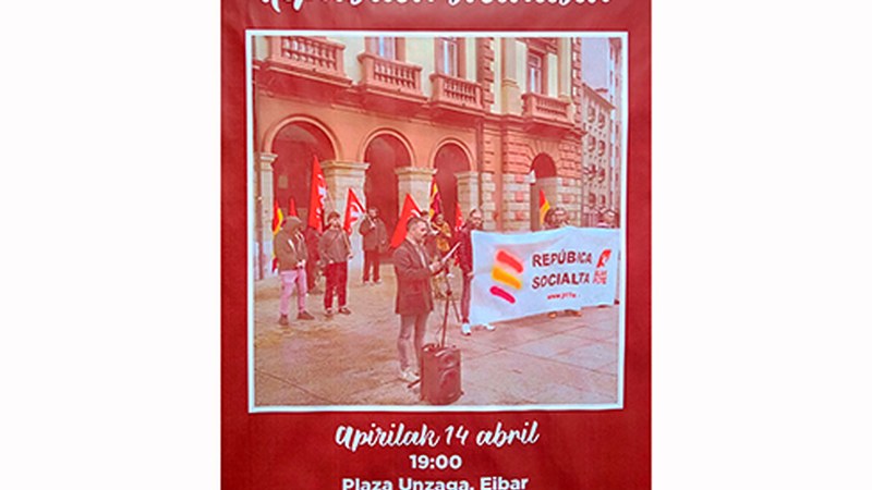 Errepublika sozialistaren aldeko ekitaldia egingo dute gaur arratsaldean Untzagan