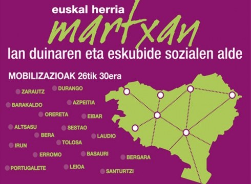 Eskubide sozialak eta lan duina aldarrikatzeko kontzentrazioa