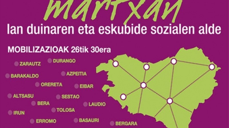 Eskubide sozialak eta lan duina aldarrikatzeko kontzentrazioa