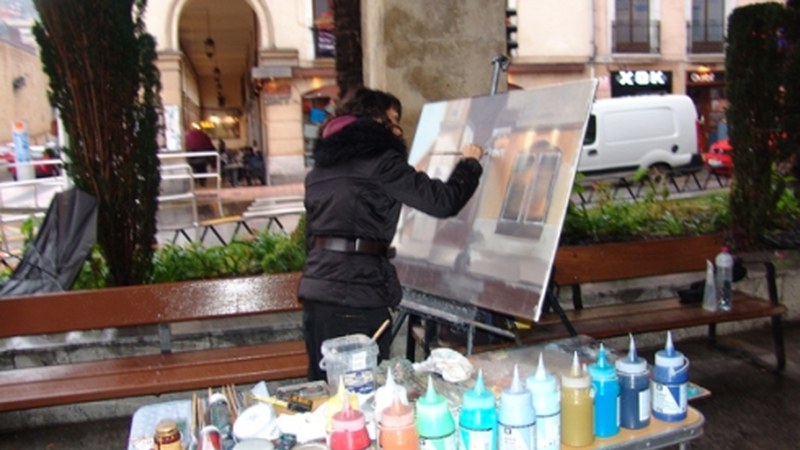 Euripean jardun zuten aire zabaleko pintura lehiaketan