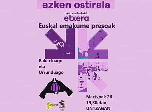 Euskal emakume presoak gogoratzeko ekimena egingo da gaur arratsaldean Untzagan