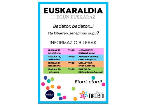 EUSKARALDIAn Eibarren zer egingo den azaltzeko informazio bilerak egingo dira datorren astean