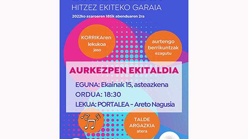 Euskaraldiaren 3. edizioaren aurkezpen ekitaldia egingo da gaur arratsaldean