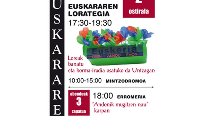 Euskararen Eguna ospatuko dugu asteburuan