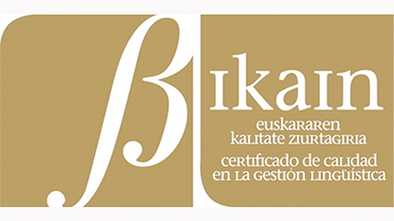 Euskararen presentzia, erabilera eta kudeaketa ebaluatzen duen urrezko Bikain ziurtagiria jaso du Udalak