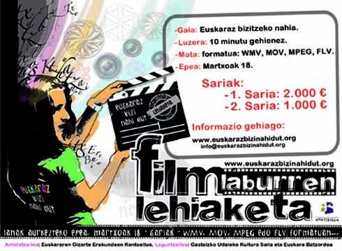 "Euskaraz bizi nahi dut" film laburren lehiaketa abian