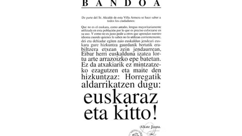 “…euskaraz eta kitto!” bandoak 40 urte beteko ditu abenduaren 21ean, San Tomas egunean
