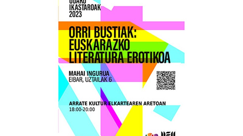 Euskarazko literatura erotikoari buruzko mahai-ingurua egingo da eguenean Arrate Kultur Elkartean