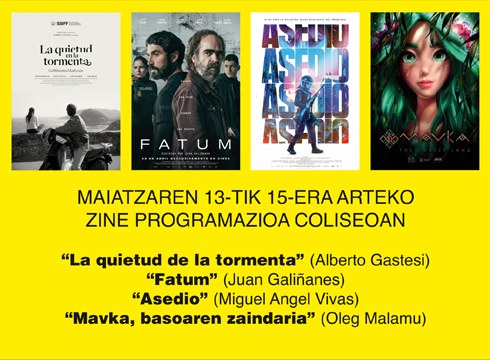 “Fatum” eta “Asedio” pelikulek lagunduko diote “La quietud de la tormenta” euskal filmari