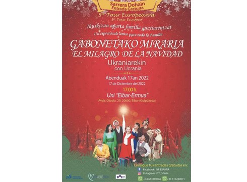 “Gabonetako miraria”, Ukrainarekin aldeko ikuskizuna eskainiko dute zapatuan UNI-Eibarren