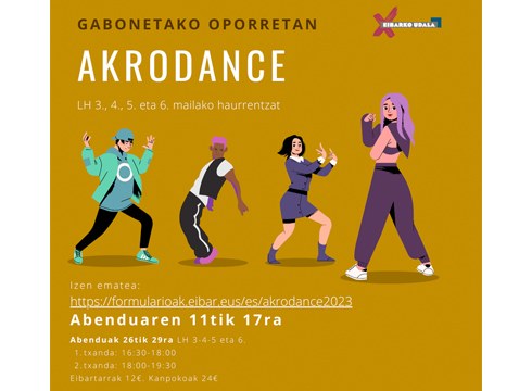 Gabonetarako Akrodance tailerra antolatu du Eibarko Udalak