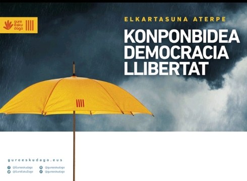 Gaur 19:00etan elkarretaratzea egingo da Untzagan Gure Esku Dagok deituta Katalunyari babesa adierazteko