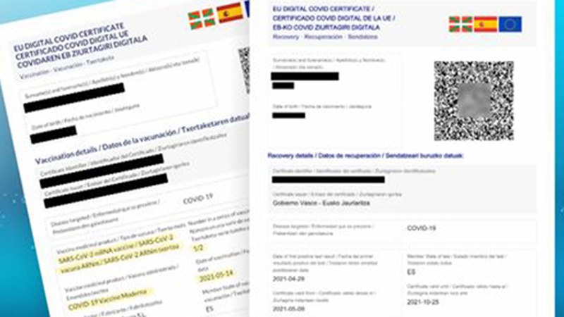 Gaurtik aurrera indarren dago Covid pasaportea Europar Batasuneko herrialde guztietan