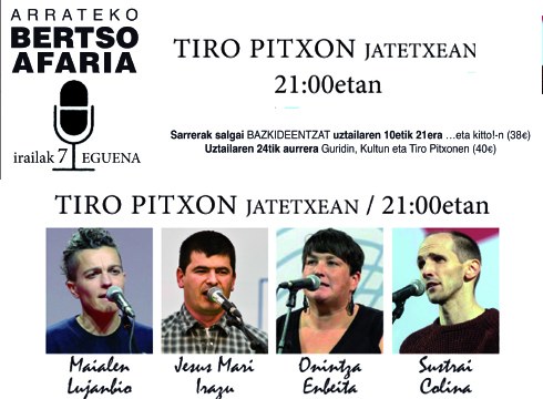 Gaur jarriko dira salgai Arrateko bertso-afarirako sarrerak