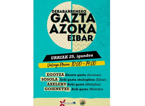 V. Gazta Azoka egingo da domekan Untzaga plazan, eskualdeko gaztagileen parte-hartzearekin