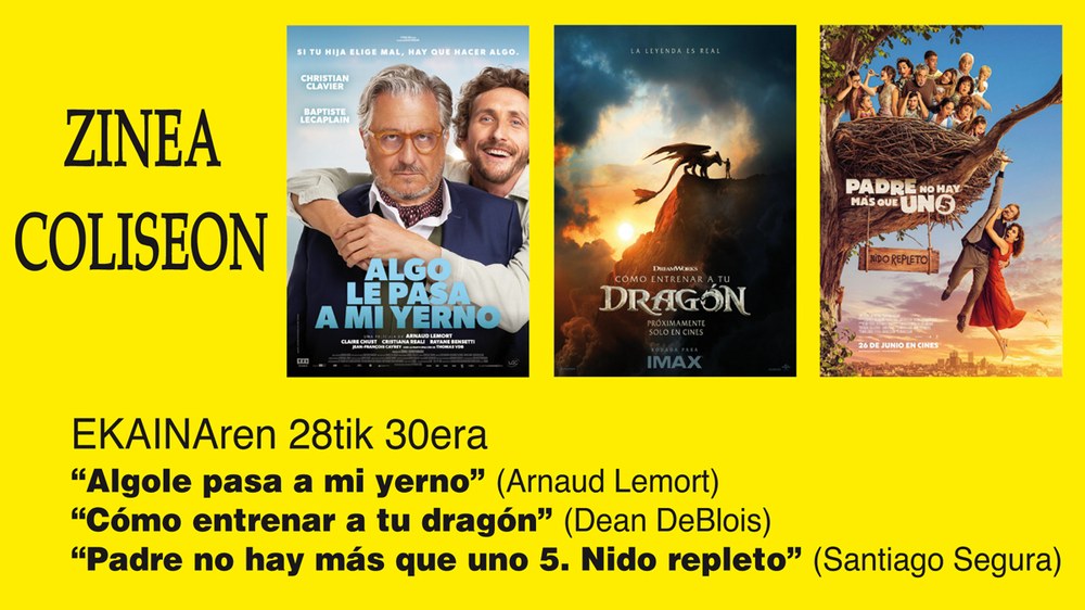 Gazteentzako bi pelikula botako dituzte Coliseon asteburu honetan