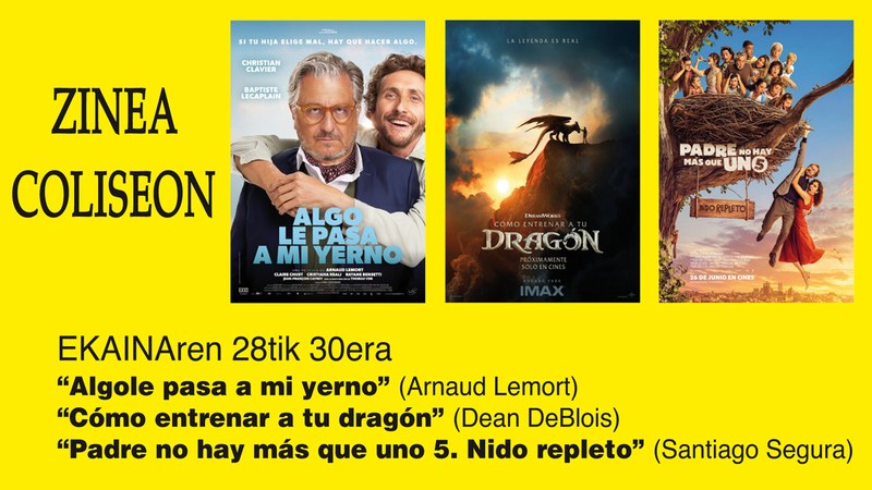 Gazteentzako bi pelikula botako dituzte Coliseon asteburu honetan