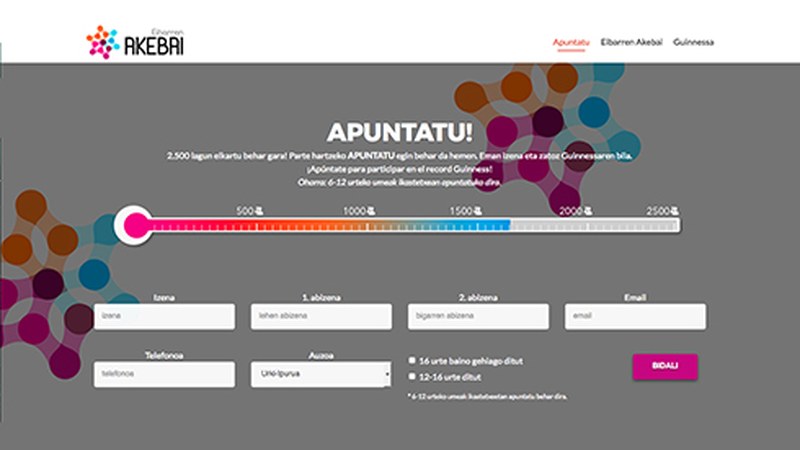 Ia 2000 lagun Guinnessa lortzeko ekitaldian