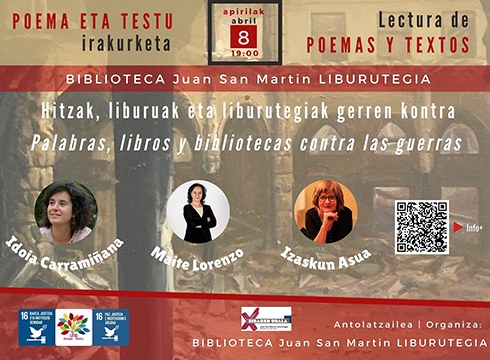 Gerraren kontrako testuak eta poemak irakurriko dituzte barixaku arratsaldean Portalean