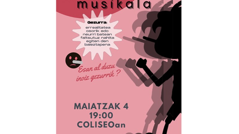 GEZURRAK musikala jendaurrean eskainiko dute gaur Coliseoan Eibar BHI-ko ikasleek