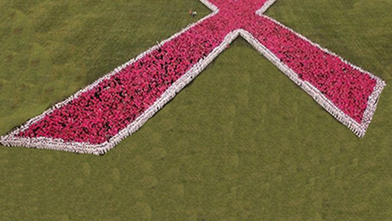 Giza mosaikoa osatu eta puxikak askatuko dira eguaztenean, Bularreko Minbiziaren Aurkako Egunaren bezperan