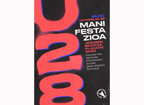 GKS-k deituta Bilbon egingo den manifestaziora joateko tiketak Buenos Aires tabernan daude salgai