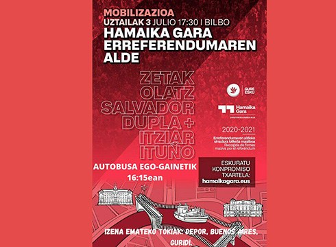 Hamaika Gara taldeak zapaturako antolatu duen mobilizaziora joateko autobusa irtengo da Eibartik
