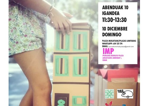 Haurrentzat arkitektura tailerra antolatu dute domekan Ipurua Merkatu Plazan