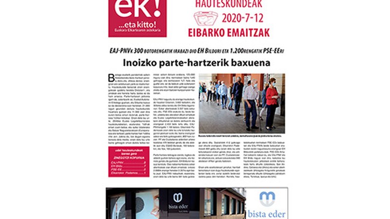 Hauteskundeetako ale berezia goizetik eskuragarri, paperean eta online