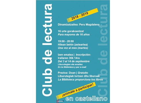 Helduen gaztelerazko irakurketa kluberako izen-ematea zabalik