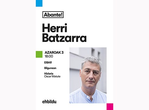 Herri batzarra eta Oskar Matuteren hitzaldia antolatu ditu Bilduk datorren asterako